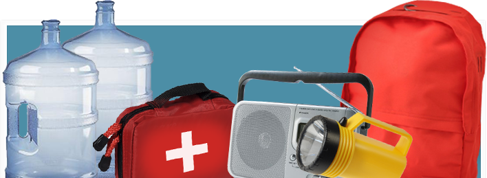 illustration of a family emergency kit